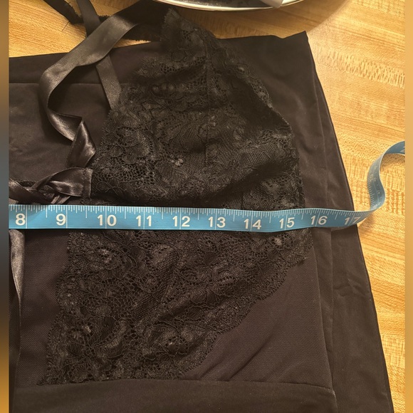 Yeni Inci Homewear Black Lace Sheer Lingerie Nightgown Size Large - Picture 10 of 12